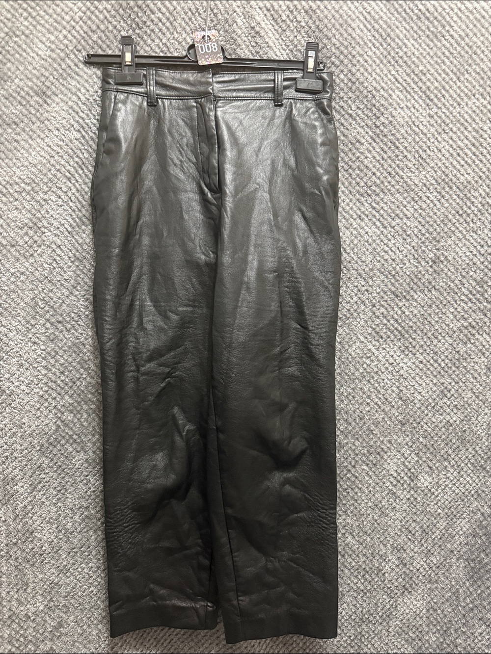 8 BABATON FAUX LEATHER PANTS SIZE 2 W-14” L-34” IS 25” RISE 10.5”